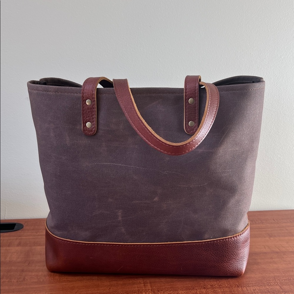 Portland Leather Good Big Big Tote Waxed Canvas Nutmeg - Picture 4 of 16